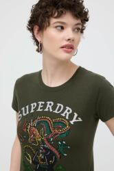 Superdry pamut póló női, zöld - zöld M
