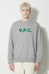 APC A. P. C. pamut melegítőfelső Sweat Eliot szürke, férfi, nyomott mintás, COFDX. H27836. PLB - szürke L