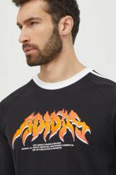 Adidas pamut hosszúujjú Flames fekete, nyomott mintás, IS0206 - fekete S