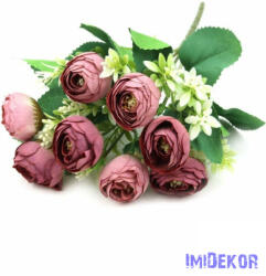  Boglárka 8 fejes selyem csokor - Mályva