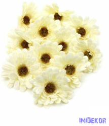  Gerbera selyemvirág fej 8 cm 11 db/csomag - Törtfehér