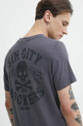 Superdry pamut póló szürke, férfi, nyomott mintás - szürke XXL