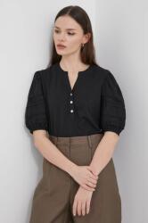 Ralph Lauren blúz pamutból fekete, női, sima - fekete XS