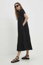 ANSWEAR pamut ruha fekete, midi, harang alakú - fekete L - answear - 19 990 Ft