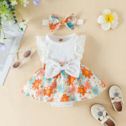 SuperBaby Rochita body alba - Flowers