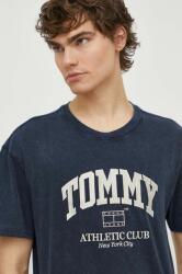 Tommy Jeans pamut póló sötétkék, férfi, nyomott mintás, DM0DM18557 - sötétkék M