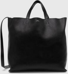 APC A. P. C. bőr táska Cabas Maiko Medium Horizontal fekete, PXBOK. M61770. LZZ - fekete Univerzális méret