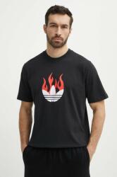 adidas Originals pamut póló Flames fekete, férfi, nyomott mintás, IS0178 - fekete XXL