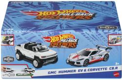 Mattel Hot Wheels Set 2 Masinute Metalice Pull Back Gmc Hummer Ev Si Corvette C8r 1: 43 (MTHPR91_HPR94) - etoys