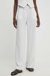 Answear Lab nadrág női, fehér, magas derekú egyenes - fehér L - answear - 26 990 Ft