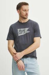 Pepe Jeans pamut póló SINGLE CARDIFF szürke, férfi, nyomott mintás, PM509401 - szürke XXL