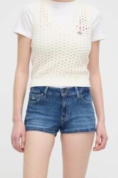 Tommy Jeans farmer rövidnadrág női, sima, közepes derékmagasságú - kék 30 - answear - 33 990 Ft