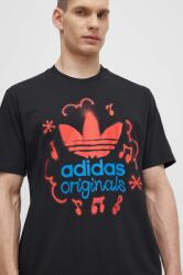 adidas Originals pamut póló fekete, férfi, nyomott mintás, IS0224 - fekete M