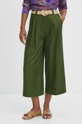 Medicine nadrág női, zöld, magas derekú culotte - zöld L - answear - 15 990 Ft