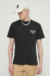 Tommy Jeans pamut póló fekete, férfi, nyomott mintás, DM0DM18591 - fekete XXL