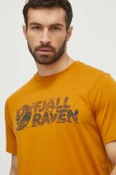 Fjall Raven t-shirt Lush Logo T-shirt sárga, férfi, nyomott mintás, F12600219 - sárga XL