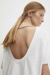 Answear Lab pamut póló női, nyitott hátú, fehér - fehér S/M