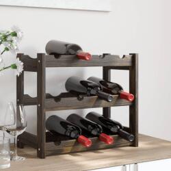  Suport sticle de vin, 12 sticle, negru, lemn masiv de pin (373399) Suport sticla vin