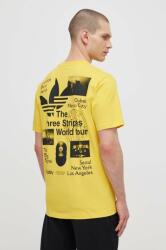 adidas Originals pamut póló sárga, férfi, nyomott mintás, IS0183 - sárga XXL