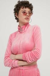 Juicy Couture velúr pulóver rózsaszín, nyomott mintás - rózsaszín S