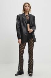 Answear Lab nadrág női, fekete, magas derekú trapéz - fekete L - answear - 12 585 Ft