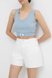 Calvin Klein Jeans farmer rövidnadrág női, bézs, sima, magas derekú, J20J222811 - bézs 26