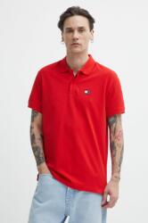 Tommy Jeans pamut póló piros, sima, DM0DM18314 - piros S