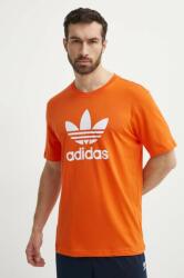 adidas Originals pamut póló narancssárga, férfi, nyomott mintás, IR8000 - narancssárga M
