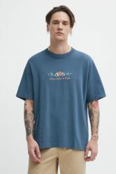 Abercrombie & Fitch pamut póló türkiz, férfi, nyomott mintás - türkiz L