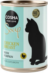 Cosma Cosma Preț special! 6 x 100 g Soup Hrană umedă pisici - Piept de pui cu dovleac