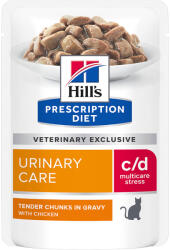 Hill's Hill's Prescription Diet 10 + 2 gratis! 12 x 85 g hrană umedă pisici - c/d Multicare Stress Urinary Care, cu pui (12 g)