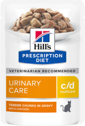 Hill's Hill's Prescription Diet 10 + 2 gratis! 12 x 85 g hrană umedă pisici - c/d Multicare Urinary Care, cu pui (12 g)