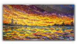 COLORAY. HU Üvegkép Absztrakció naplemente 140x70 cm