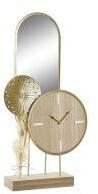 DEKODONIA Stolní hodiny DKD Home Decor Oglindă Natural Auriu* Metal MDF (26 x 8 x 53 cm)
