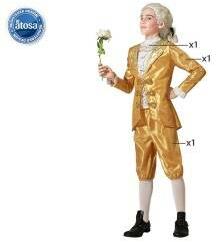 BigBuy Costum Deghizare pentru Copii Auriu* Curtezan Infantil Mărime 10-12 Ani