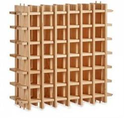 BigBuy Home Suport pentru Sticle lemn de pin Natural (75 x 21, 5 x 75 cm)