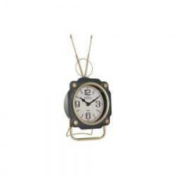 DEKODONIA Stolní hodiny DKD Home Decor Geam Negru Auriu* Fier (15.5 x 8.5 x 32 cm)