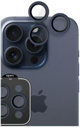 Glass PRO Set 3 protectii sticla camera foto HOFI CamRing compatibil cu iPhone 15 Pro / 15 Pro Max Navy Blue (5906302308200)