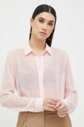 GUESS ing női, galléros, rózsaszín, regular - rózsaszín S - answear - 20 990 Ft