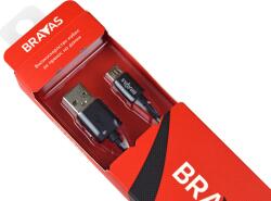 Bravas Кабел BRAVAS за данни/зареждане, USB - Micro Type B, 1м, черен Gold Plated, сертифициран (valp_7820)