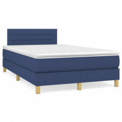 vidaXL kék szövet rugós és LED-es ágy matraccal 120x190 cm (3270101) - balena