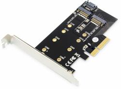DIGITUS DS-33170 1x M. 2 S-ATA3 SSD to és 1x M. 2 NVME SSD to PCI-E PCI Express 3.0x4 adapter kártya