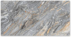 Regata Gresie rectificata exterior / interior Zasilo Grey Bookmatch A, 60 x 120 cm, lucioasa, portelanata, tip marmura