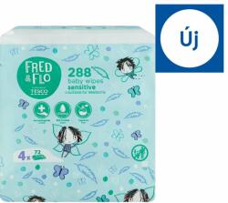Fred & Flo Illatmentes nedves babatörlőkendő érzékeny bőrre 4x72 db