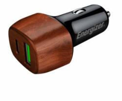 Energizer Incarcator auto Energizer D38WO, 1x USB-C, 1x USB, 38W, Black/Brown (D38WO)