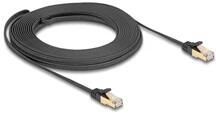 Delock 80330 RJ45 lapos hálózati kábel fonott borítással Cat. 6A U/FTP apa - apa 10 m fekete (80330)