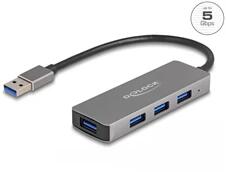 Delock 63171 4 portos USB 3.2 Gen 1 hub USB Type-A csatlakozóval USB Type-A portok az oldalán (63171)