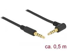 Delock 85607 1m 3, 5 mm Jack 4-tűs apa-apa fekete sztereó kábel (85607)