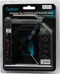 Spacer Adaptor pentru CD/DVD, Spacer, compatibil cu SSD/HDD de 2.5", SATA (SPR-25DVDI)