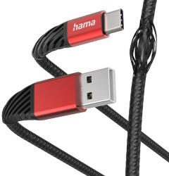  Adatkábel HAMA Extreme USB 2.0/Type-C 1, 5m fekete-piros